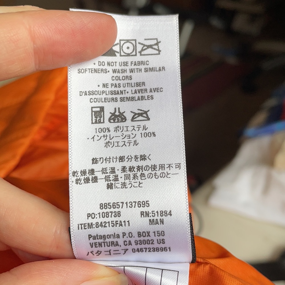 Like New Patagonia Nano Puff Quilted Diamond Full Zip Jacket in Mango Orange - Picture 11 of 11